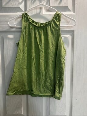 Garnet Hill Olive Green Girls' Sleeveless Tank Top